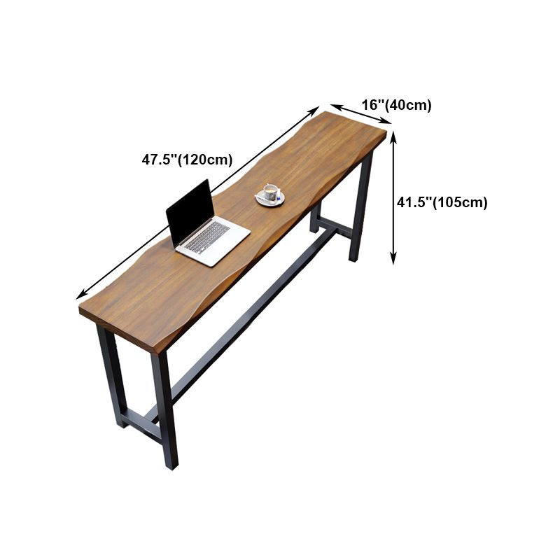 Industrial Rectangle Bar Table Pine Wood Bar Table with Trestle Base