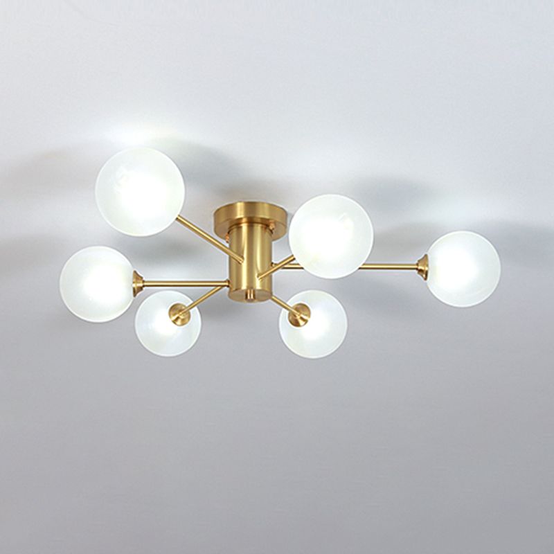 Nordic Style Golden Ceiling Lamp Ball Shape Ceiling Light for Bedroom