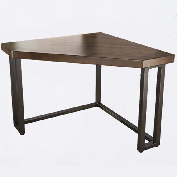 Corner Table Modern Style Solid Wood Top Black Metal Table Legs for Bedroom