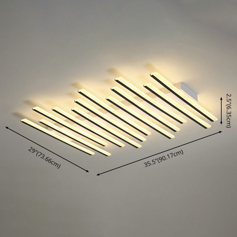 Modern Slender Bar LED Lamp Flush Mount Ceiling Lights for Living Room