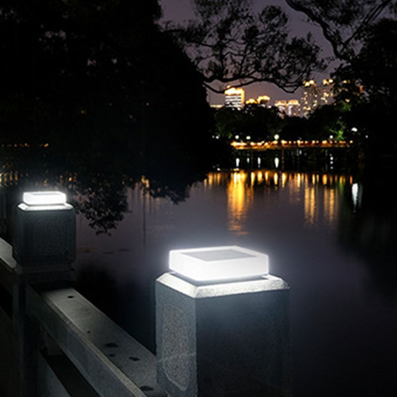 Modern Simple Plastic Pillar Lamp Geometry Shape Pillar Light for Outdoor