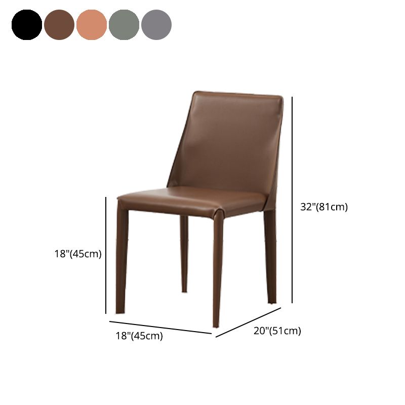 Contemporary Leather Dining Chair Armless Side Chair for Home Use