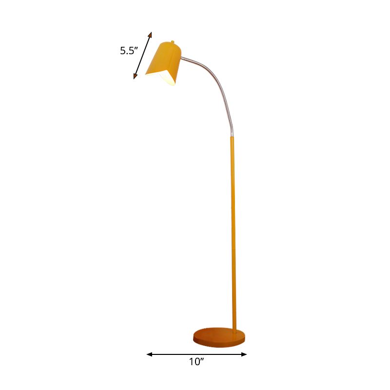 Bell Shade Slim Stofflampe 1 Leichte nordische stilvolle Metallbodenlichter mit Schwebung für Büro