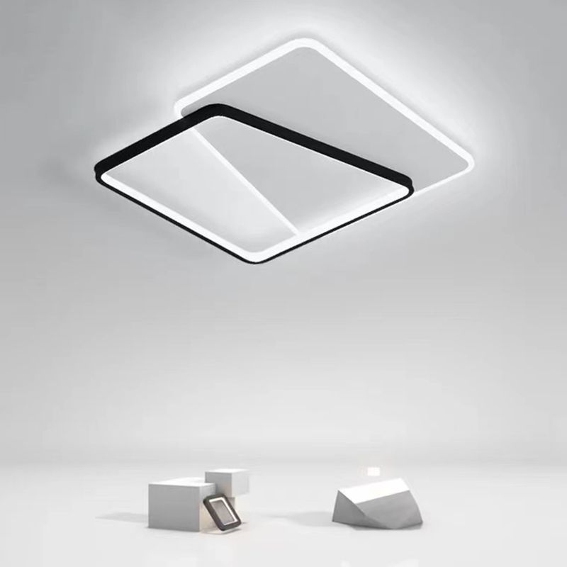 Geometric Shape Flush Mount Modern Style Acrylic 1 Light Flush Light in White