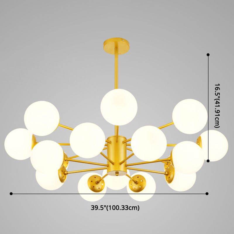 Lustre sphérique clair pendentif de plafond en verre ultra-contemporain pour le salon