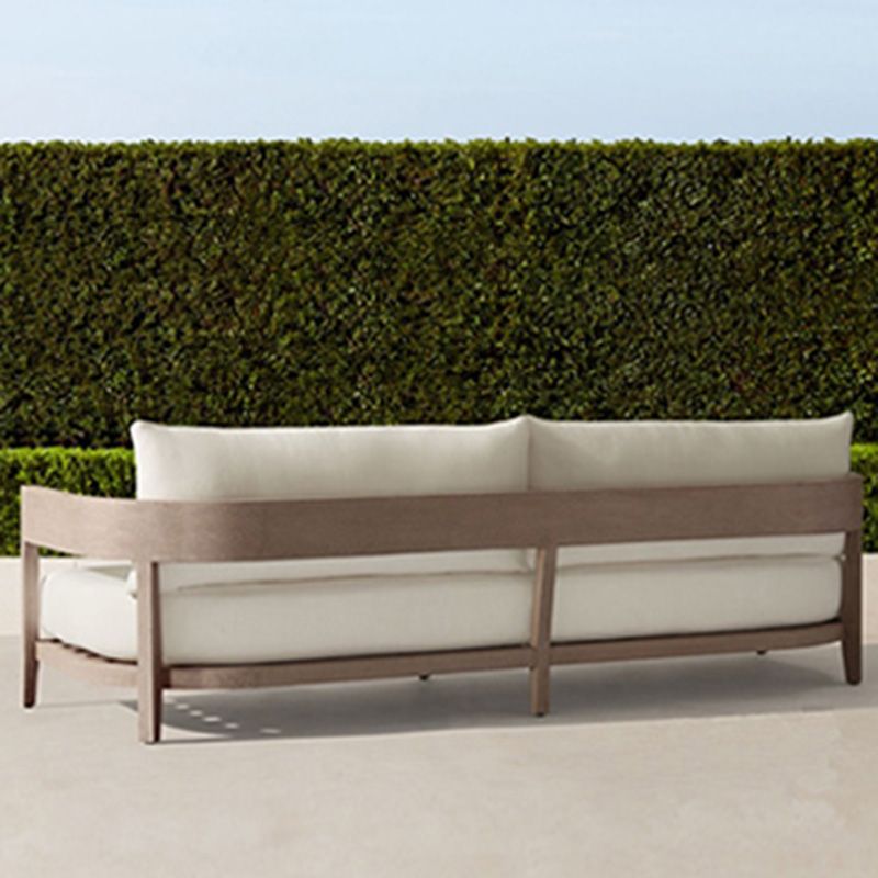 White Minimalist Patio Sofa Farmhouse Style Villa Outdoor Patio Sofa