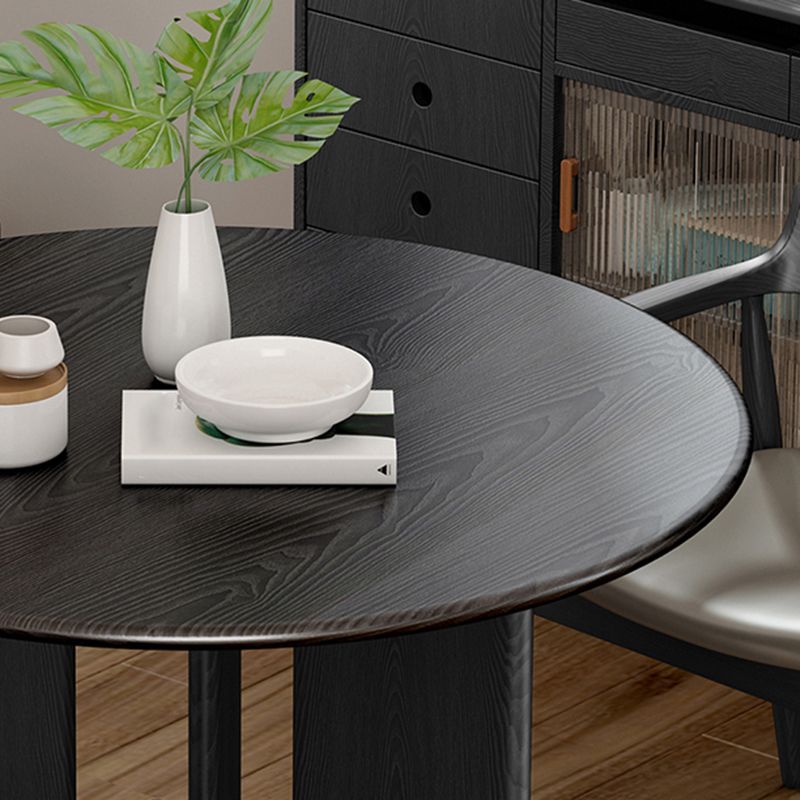 Modern Round Dining Table Wooden Black Dinner Table for Dining Room