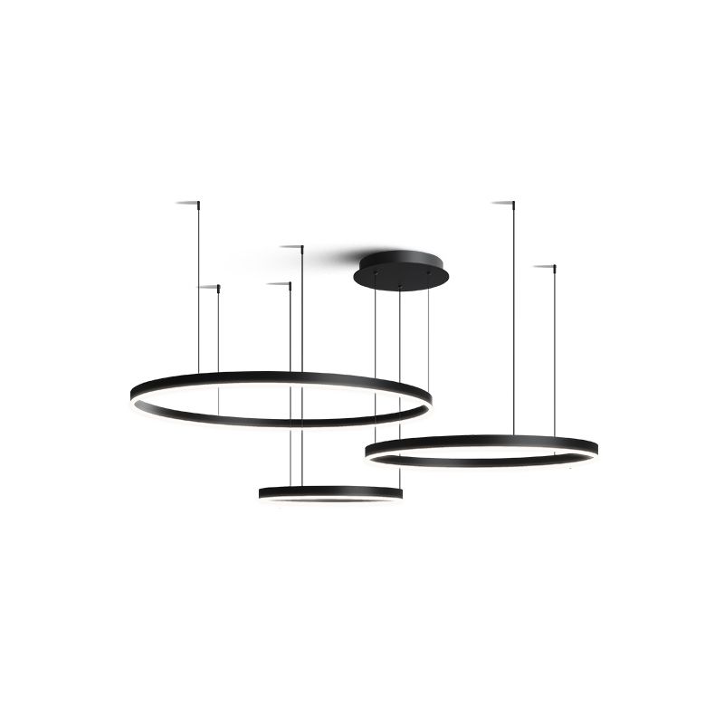 Orbicular Shade Chandelier Lights Modern Metal Chandelier Lighting Fixtures in Black