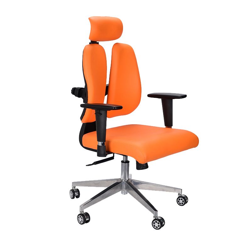 Modern Desk Chair Leather Executive Chair High-Back Chair in Orange