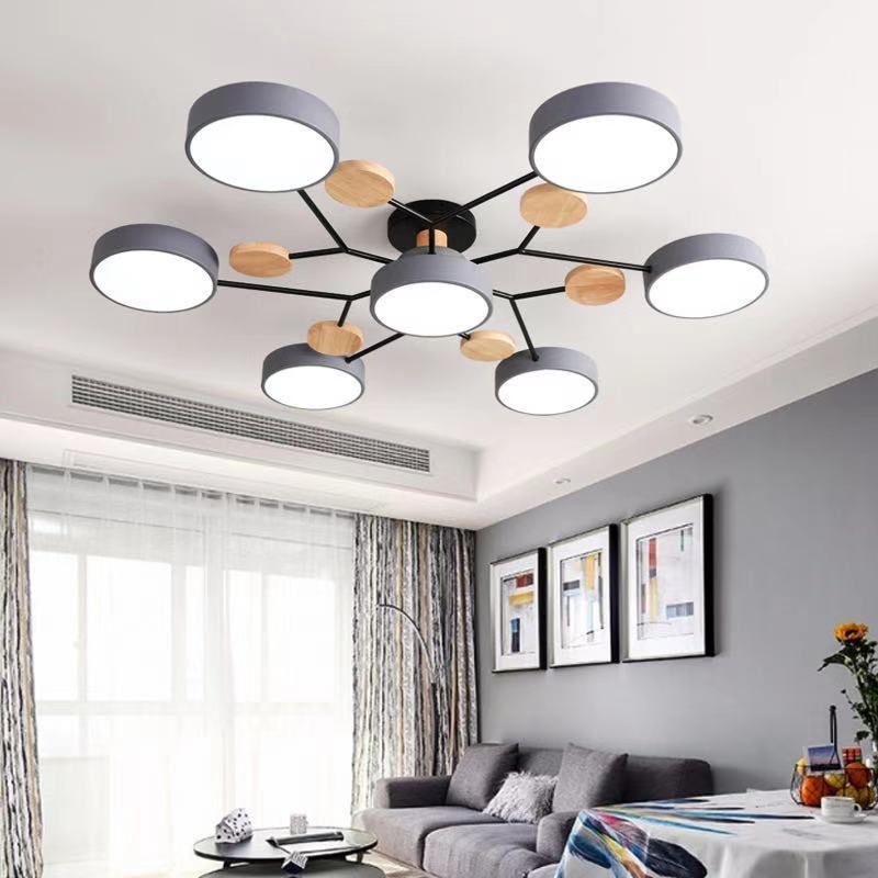 Nordic Style Ceiling Lighting Metal Semi Flush Mount for Living Room