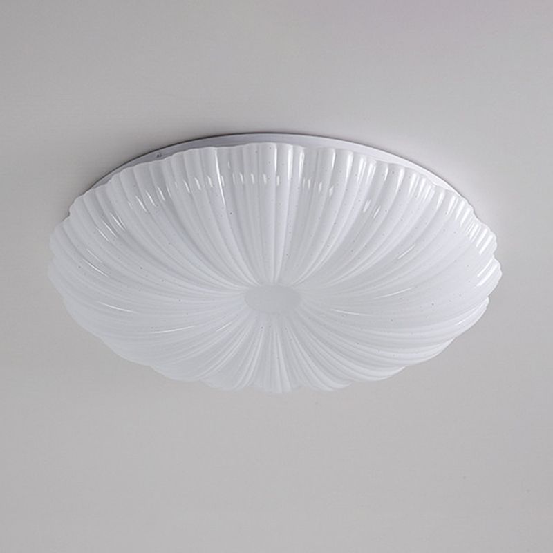 Contemporary 1 - Light Flush Mount Light in White Iron and Acrylic LED Ceiling Flush