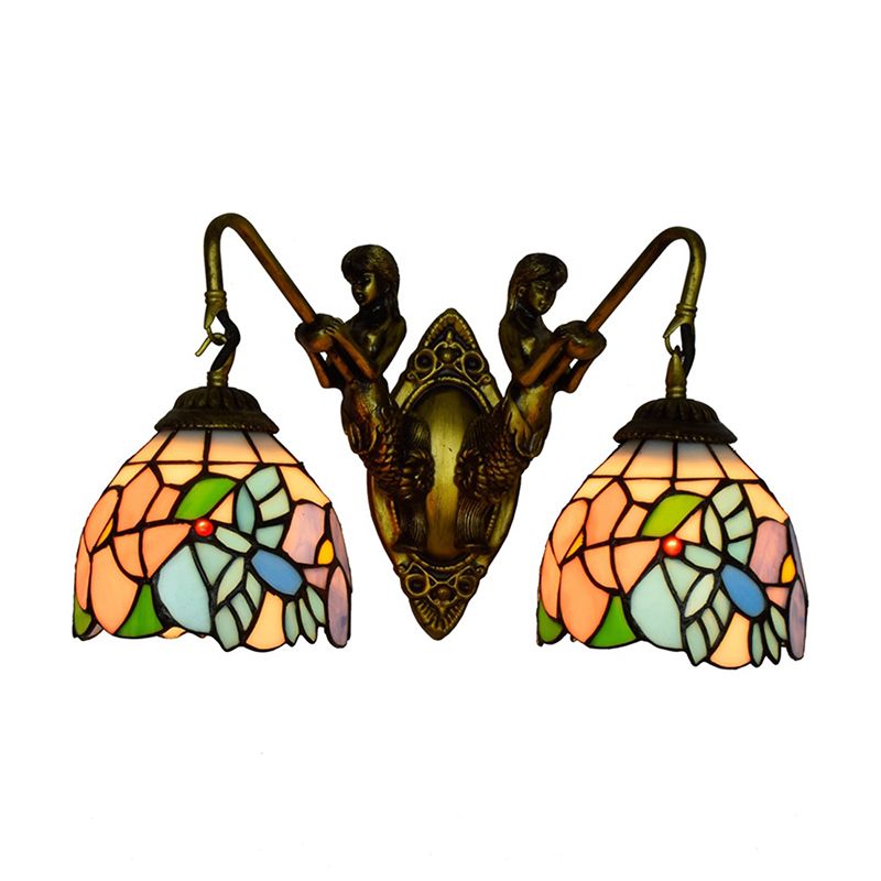 Tiffany Jar Vanity Lights Glass 2-Light Vanity Light Fixtures