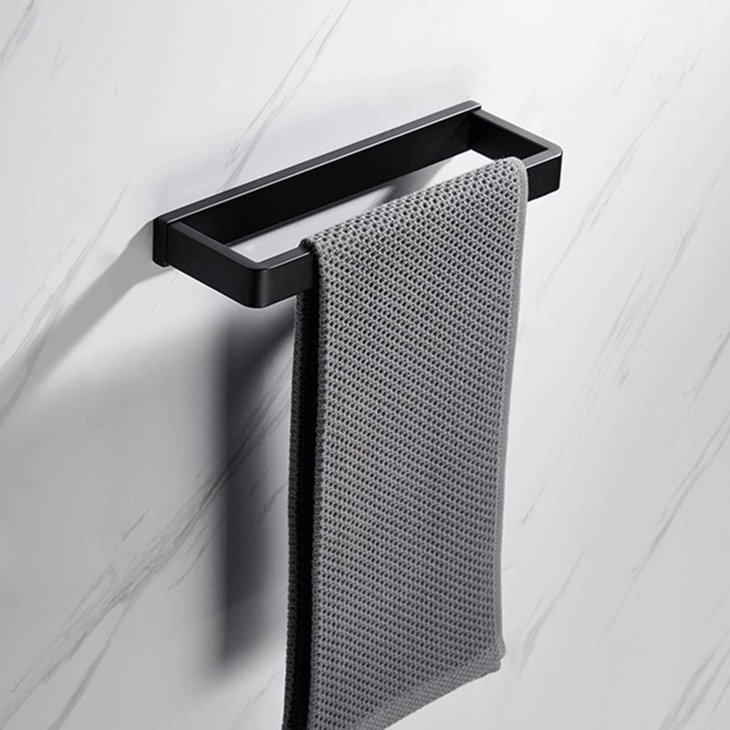 Matte Black 5-Piece Modern Bathroom Accessory as Individual or as a Set with Towel Bar