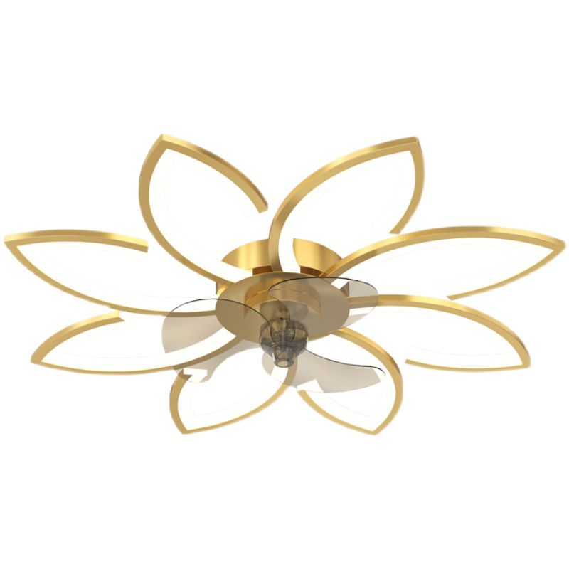 Fleurée de fleurs ventilateur de plafond en métal Style moderne 6 lumières Fan Plafond Lampe