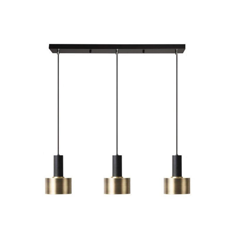 Brass Torchlight Shaped Pendant Lamp Postmodern Metal Hanging Light for Dining Room