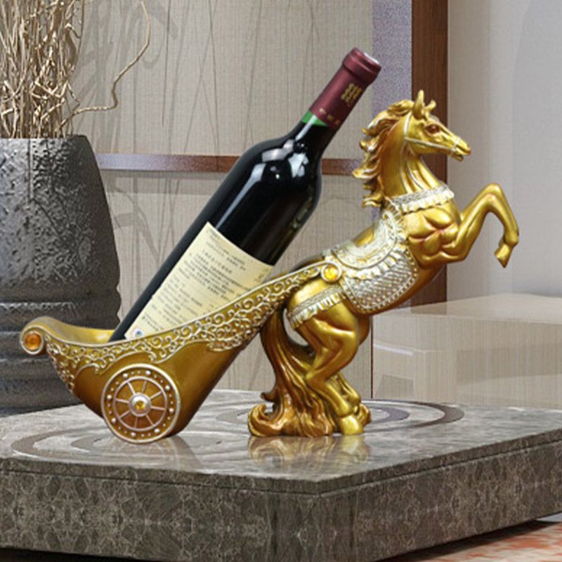 Glam Tabletop Wine Bottle Holder Resin Bottle Wine Rack for Kitchen