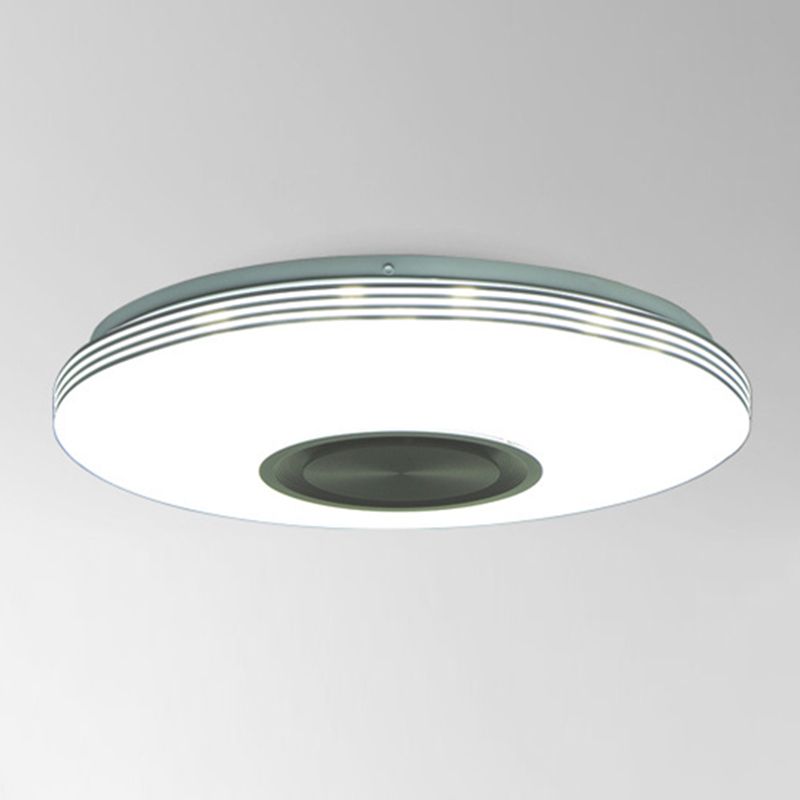 Acrylic Circle Ceiling Light Fixture Simple LED Bluetooth Ceiling Flush in White