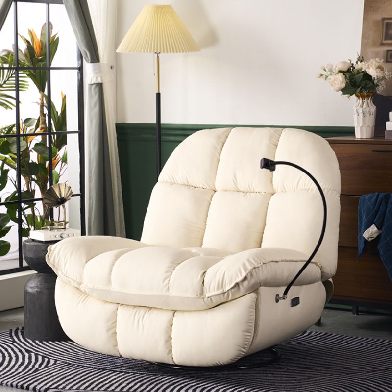 Contemporary Wing Chair Recliner Metal Solid Color Swivel Rocker Indoor