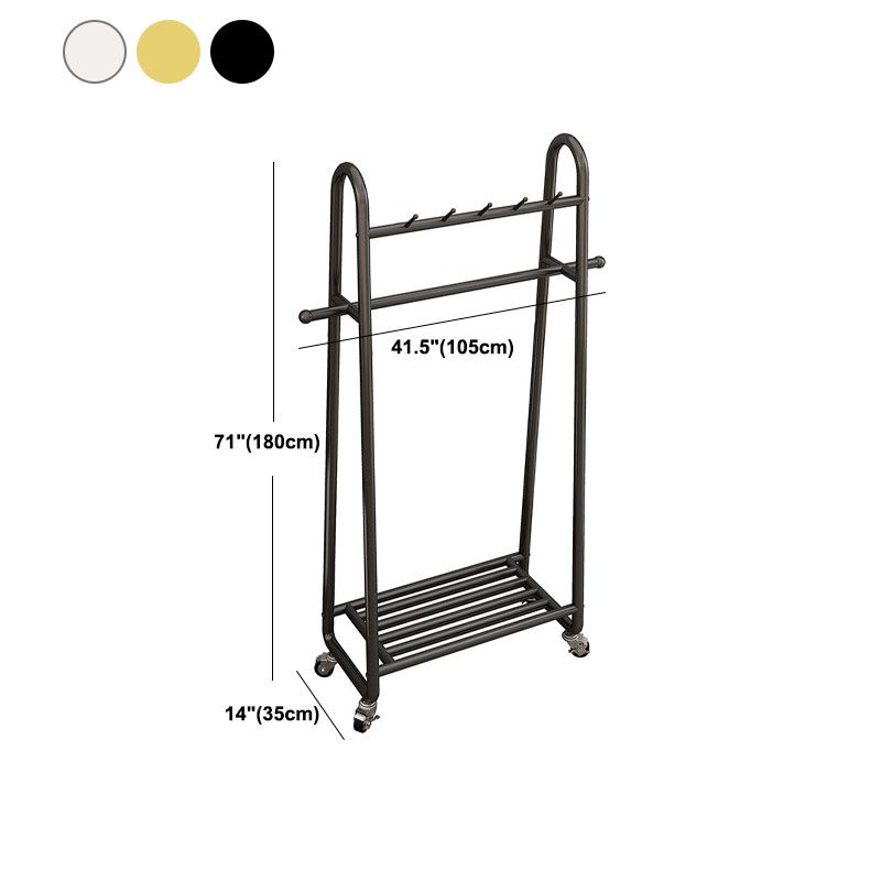 Modern Coat Hanger Solid Color Metal Coat Rack with Storage Shelving