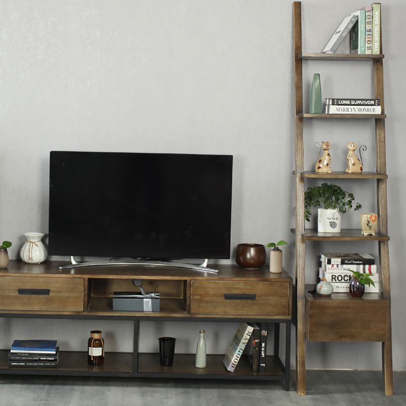 Industrial TV Media Console Solid Wood TV Stand with Drawers