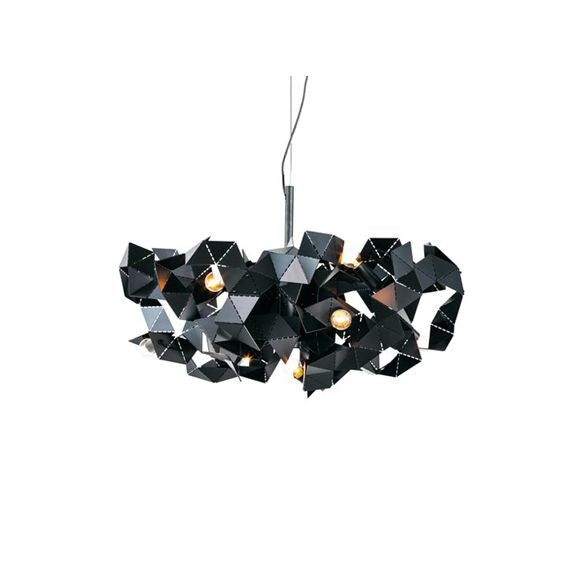 Aluminum Abstract Ceiling Pendant 6 Lights Post Modern Metal Hanging Lamp in Black/Gold/Silver