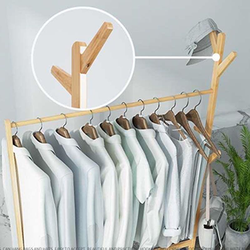 Wooden Coat Hanger Shelves and Hanging Rail Hooks Vintage Entryway Kit