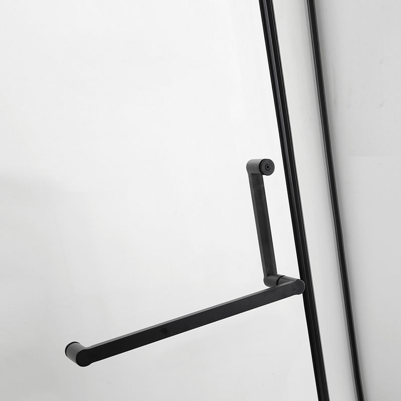 Shower Stall Black Semi-Frameless No-Angle Clear Corner Shower Stall