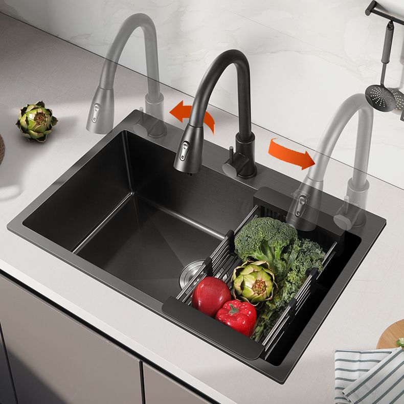 Modern Style Kitchen Sink Stainless Steel Overflow Hole Design Kitchen Sink