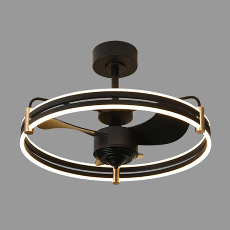 Modern Single Black/White Ceiling Fan Lamp Unique Ceiling Fan Light for Dining Room