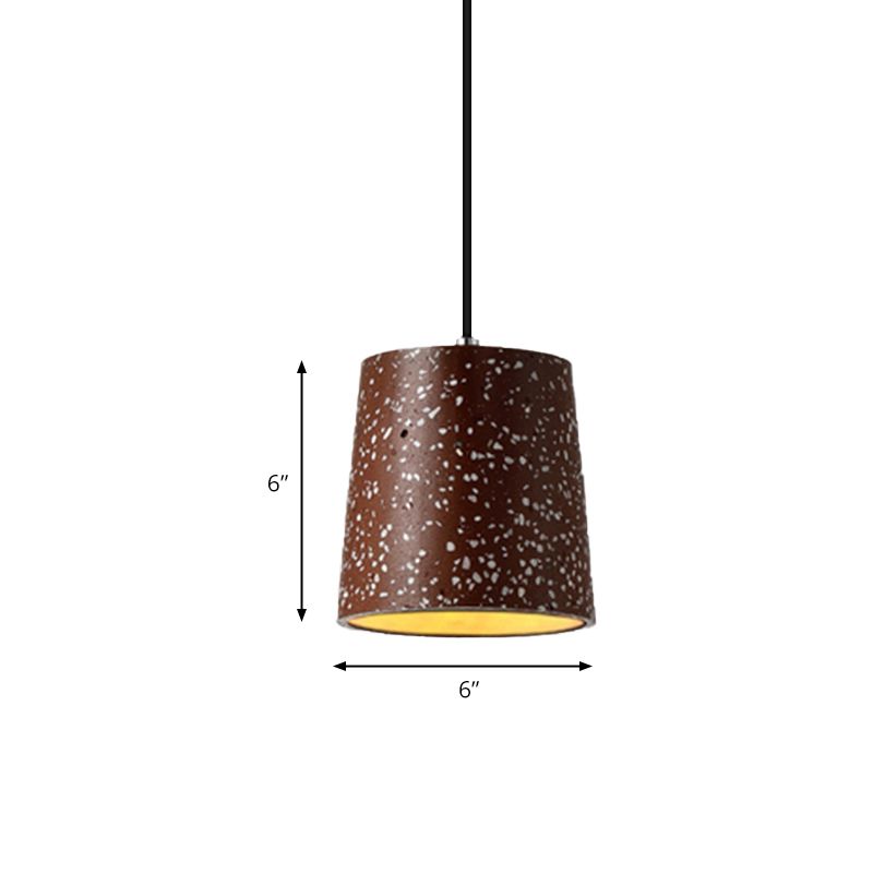 Cement Cone Pendant Lighting in Nordic Style 1 Light Black/White/Brown Hanging Light