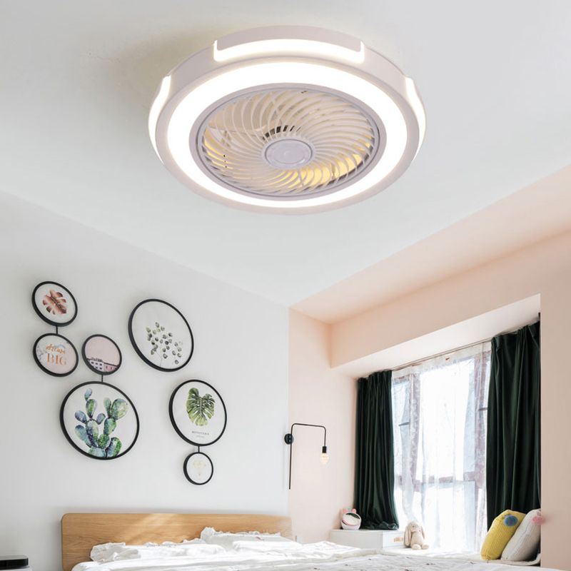 Luz de ventilador de techo circular nórdico Luz de ventilador metálico LED LED LEUMPLING