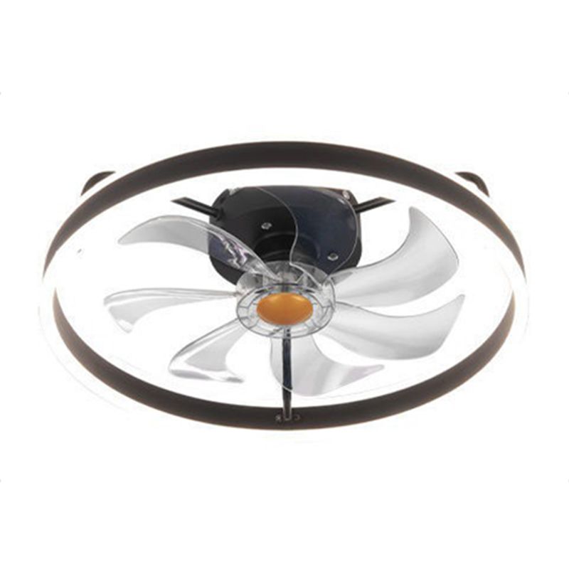 Metal Circle Ceiling Fan Light Modern Style LED Ceiling Light Fixture for Bedroom