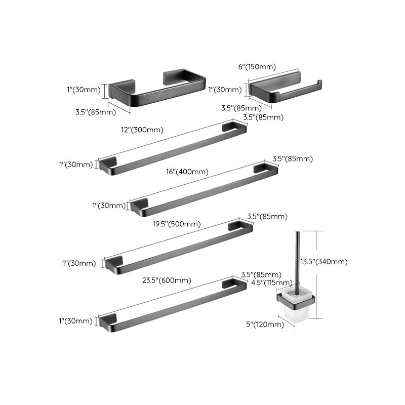 Grey Metal Modern Bathroom Accessory As Individual Or As a Set