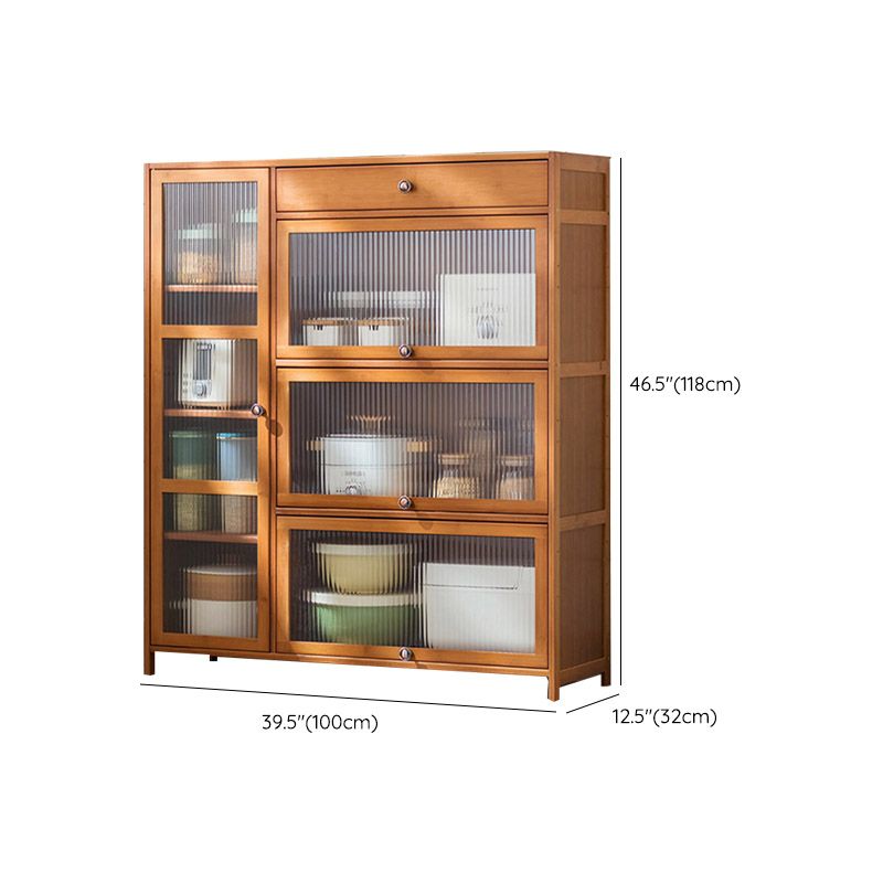 Modern Glass Door Sideboard Bamboo Sideboard for Kitchen Use