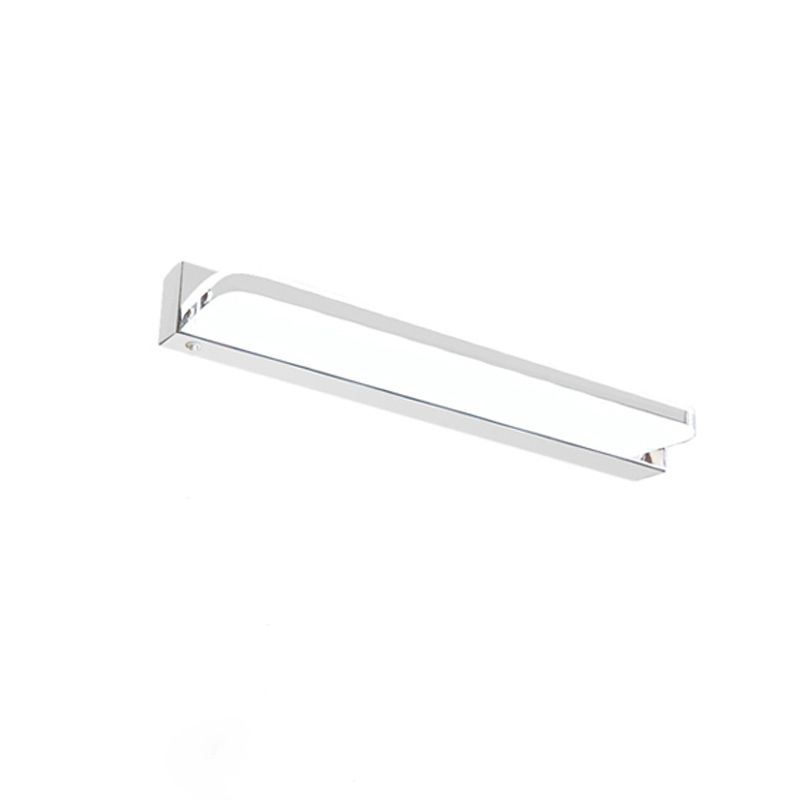 Modern Style Linear Wall Vanity Light Metal 1-Light LED Vanity Light Strip in Sliver