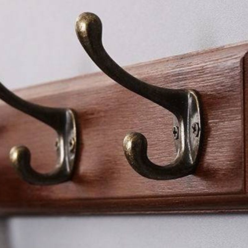 Modern Wooden Entryway Coat Rack Wall-Mounted Coat Hanger with Hooks