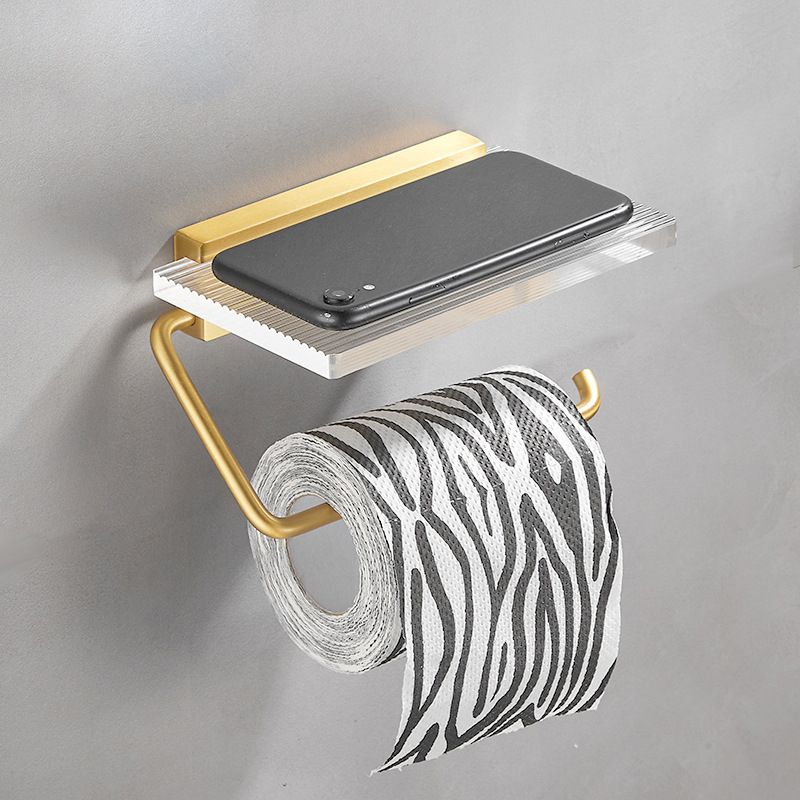 Bathroom Accessory Set in Gold Metal and Acrylic Bath Hardware Set