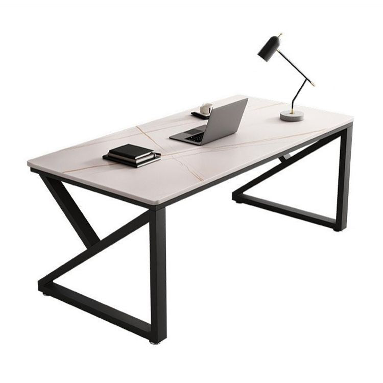 Contemporary Office Desk Rectangular Writing Desk with Metal Legs