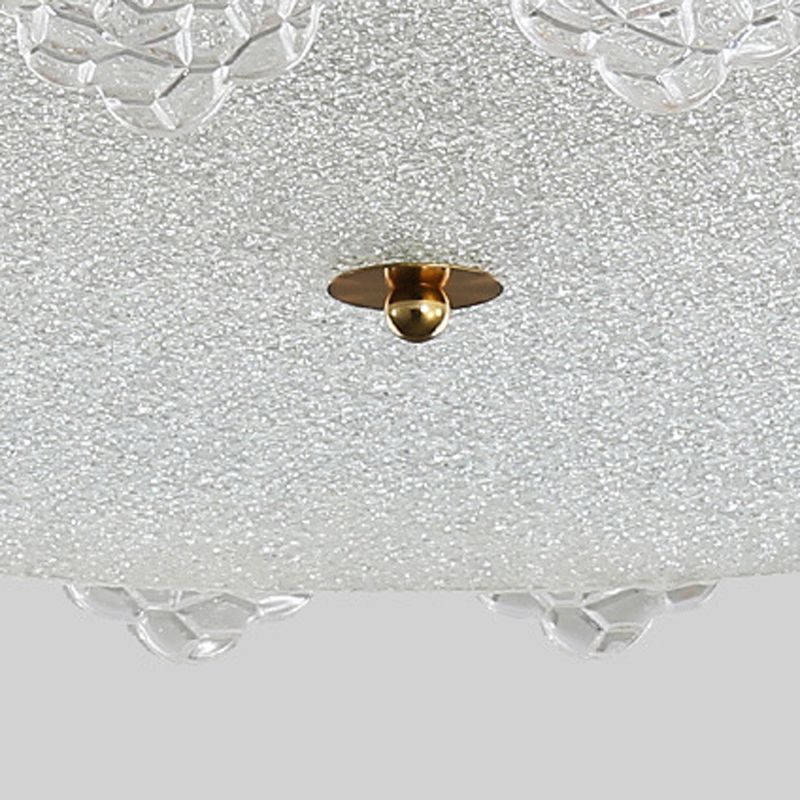 Glass Drum-shaped Semi Flush Ceiling Light Contemporary Semi Flush