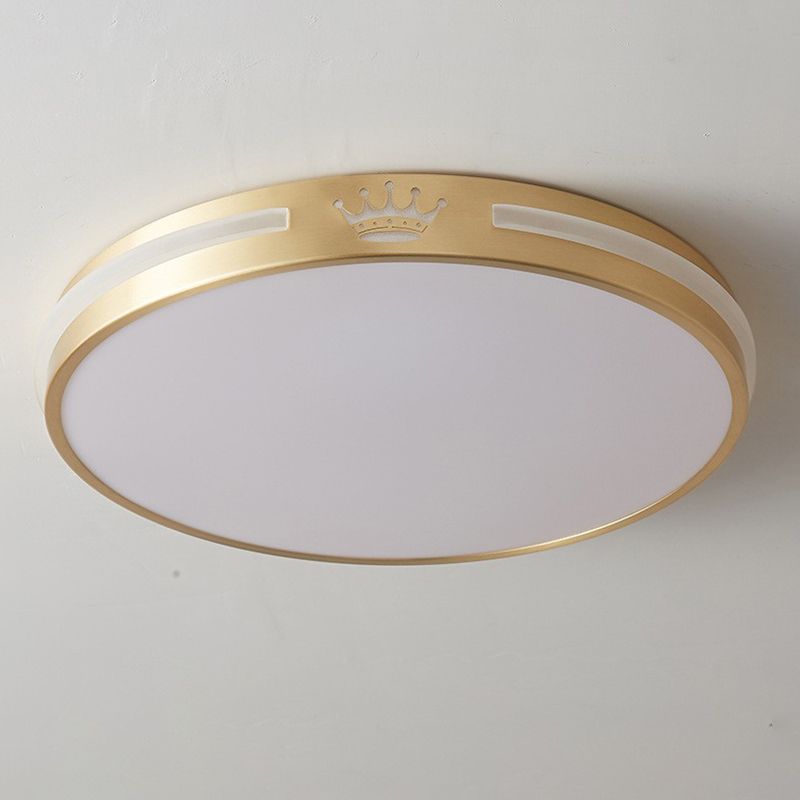 Minimalism Flush Mount Round Metal Ceiling Light Fixture for Bedroom