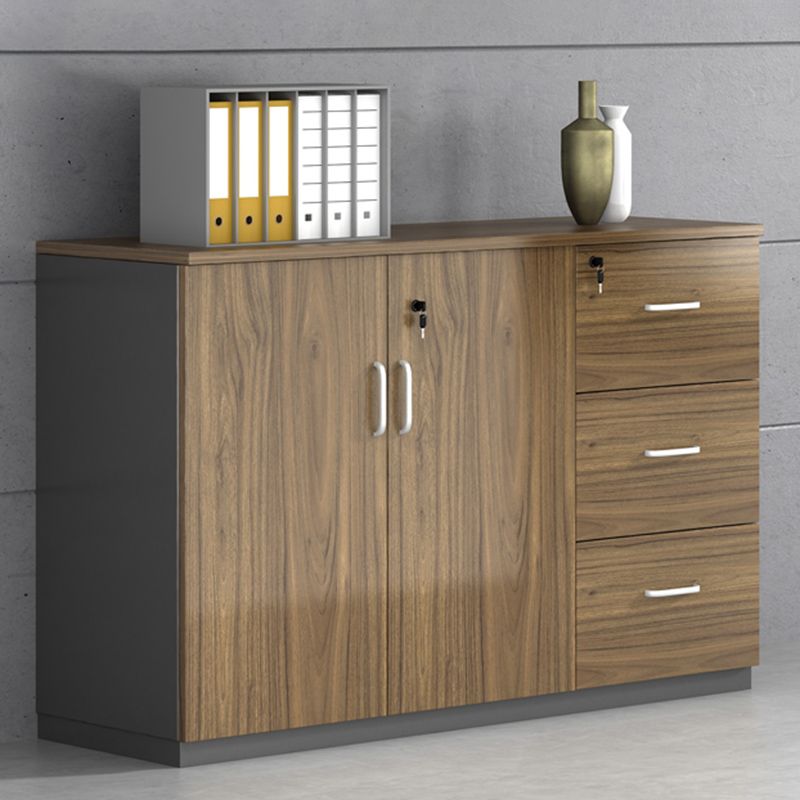 Contemporary Lateral Filing Cabinet Wood Filing Cabinet with Lock and Storage