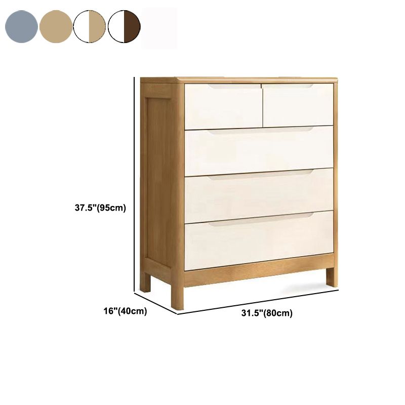 Contemporary Matte Finish Storage Chest Bedroom Solid Wood Dresser