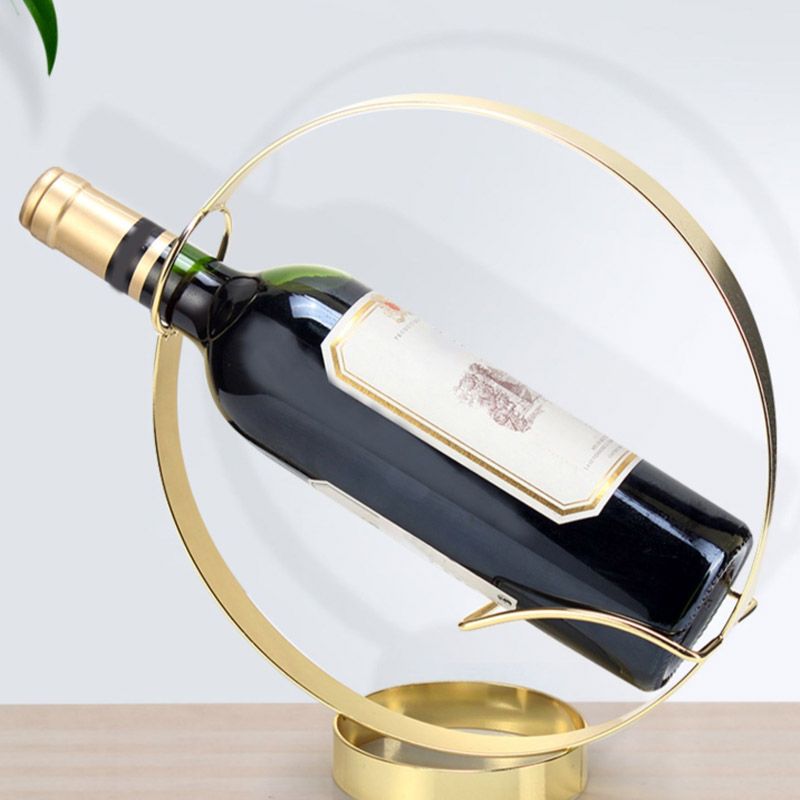 Modern Simple Metal Wine Rack Circle Shape Wine Bottle Rack for Kitchen