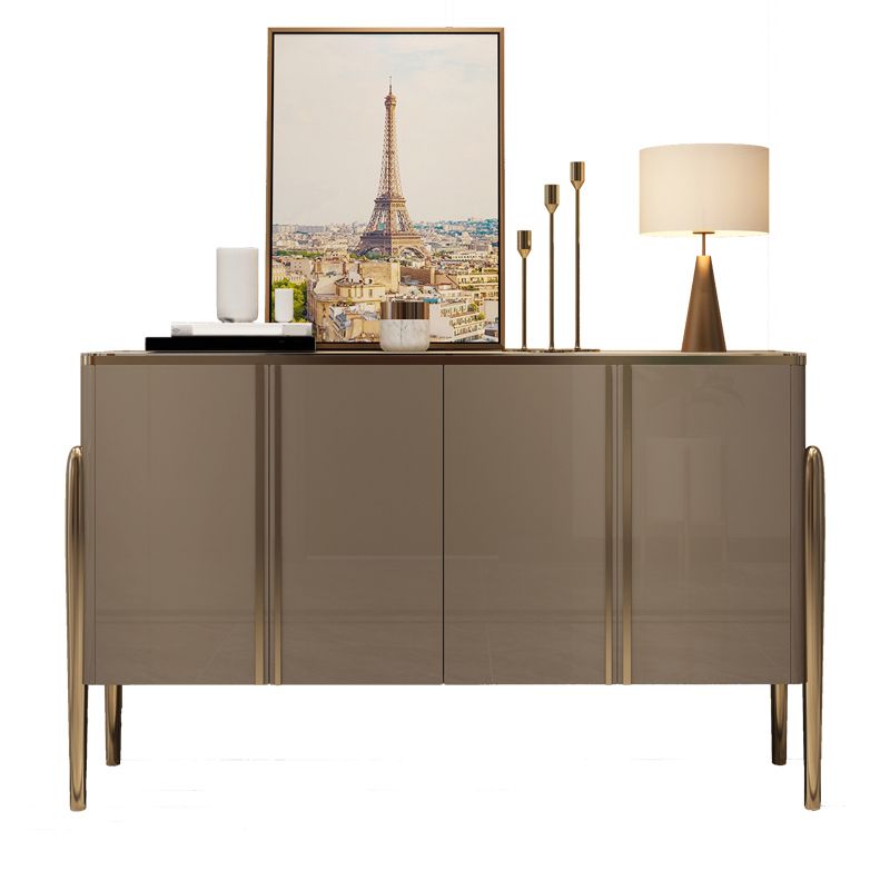 Stone Buffet Sideboard Contemporary Style Dining Buffet with Cabinets