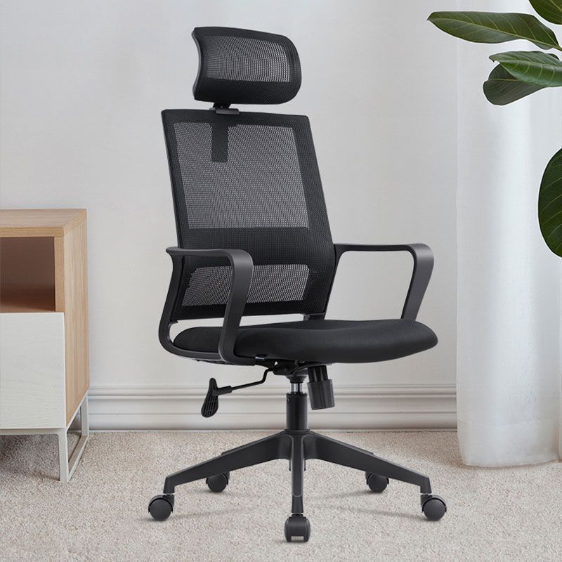 Black Mesh Office Chair Home Rotatable Desk Chair with Wheels