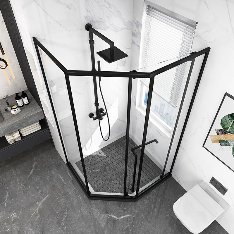 Modern Shower Enclosure Tempered Glass Corner with Door Handle Shower Stall