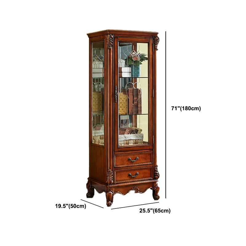 Traditional Solid Wood Display Cabinet Multi-shelf Buffet Cabinet for Dining Room