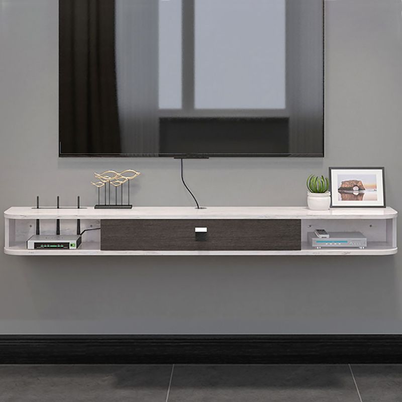 Contemporary Wood TV Stand Console Wall-mounted TV Stand with Storage for Living Room