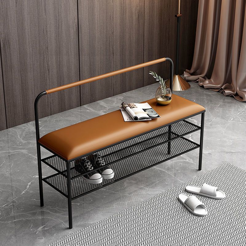 25.2 Inch H Bench Glam Entryway Bench with Shoe Storage for Bedroom