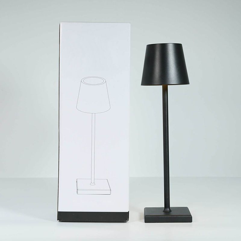 Metal Table Lamp with Touch Control, Cylinder Shade Table Light for Desk